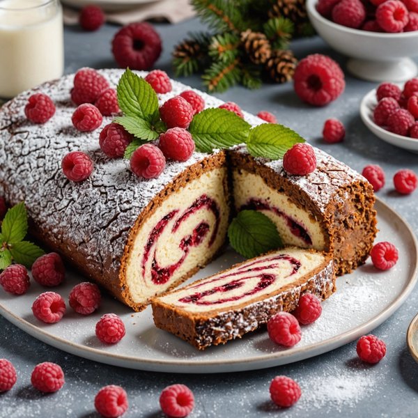 Comment préparer une bûche de Noël glacée à la framboise avec une génoise moelleuse?